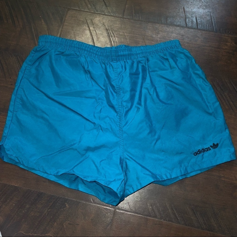 𝅺retro Adidas Run Shorts Teal/Blue M